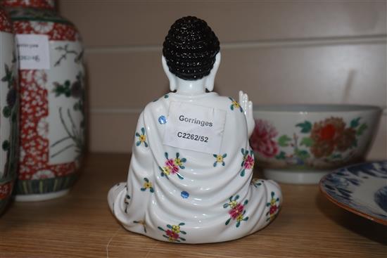 A Herend porcelain Buddha height 16.5cm